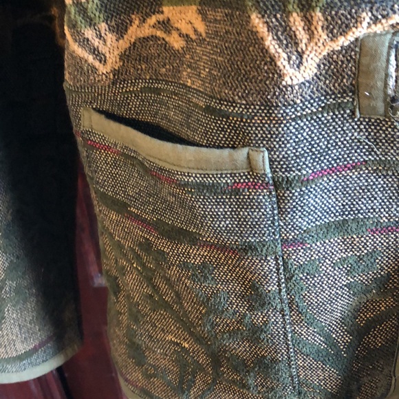 Tapestry Jacket by Flashback PXL green,gold,unique buttons/pockets floral motifs - Picture 5 of 17
